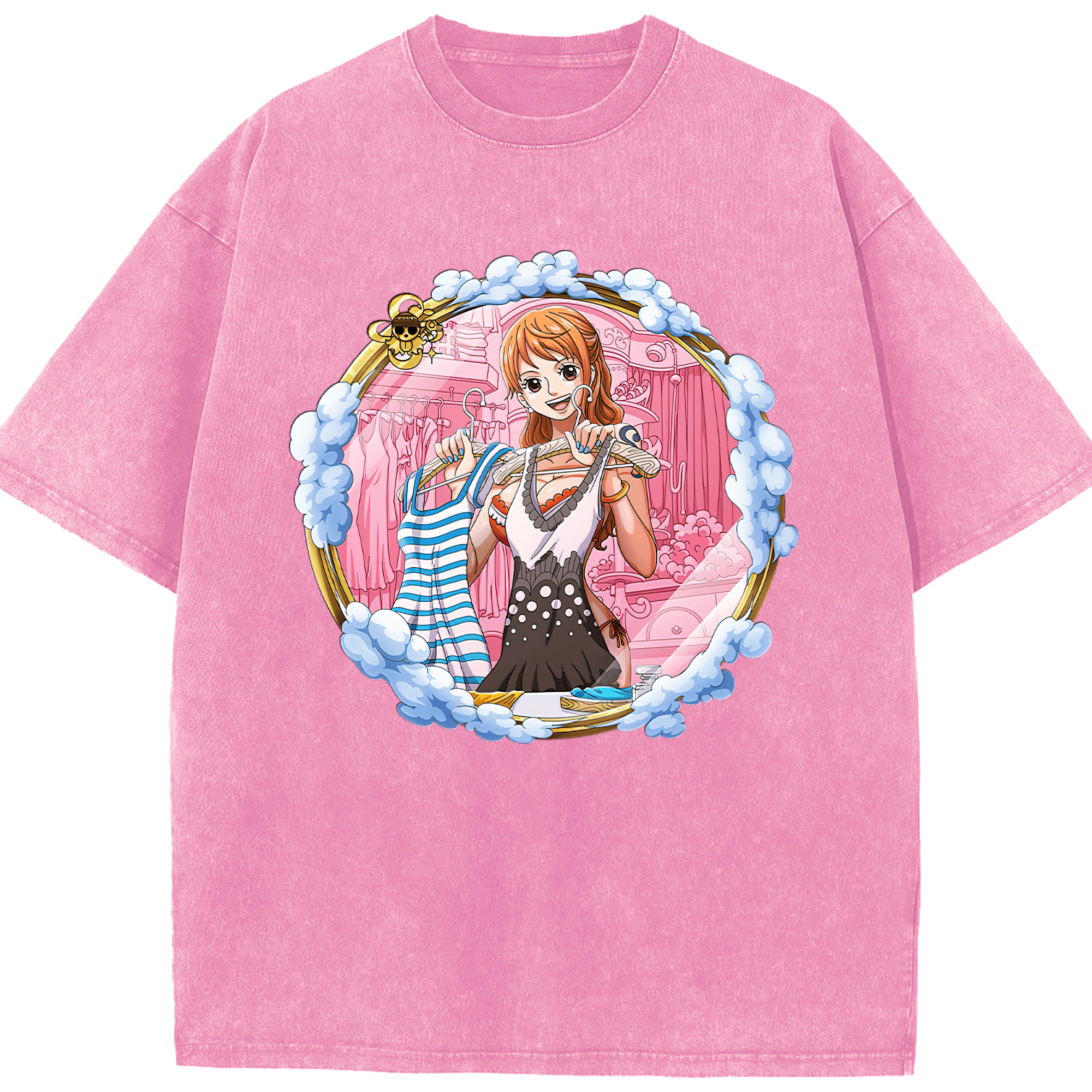 ワンピース ナミ ONE PIECE Nami 綿100% ヴィンテージ風 半袖Tシャツ（フロントプリント）